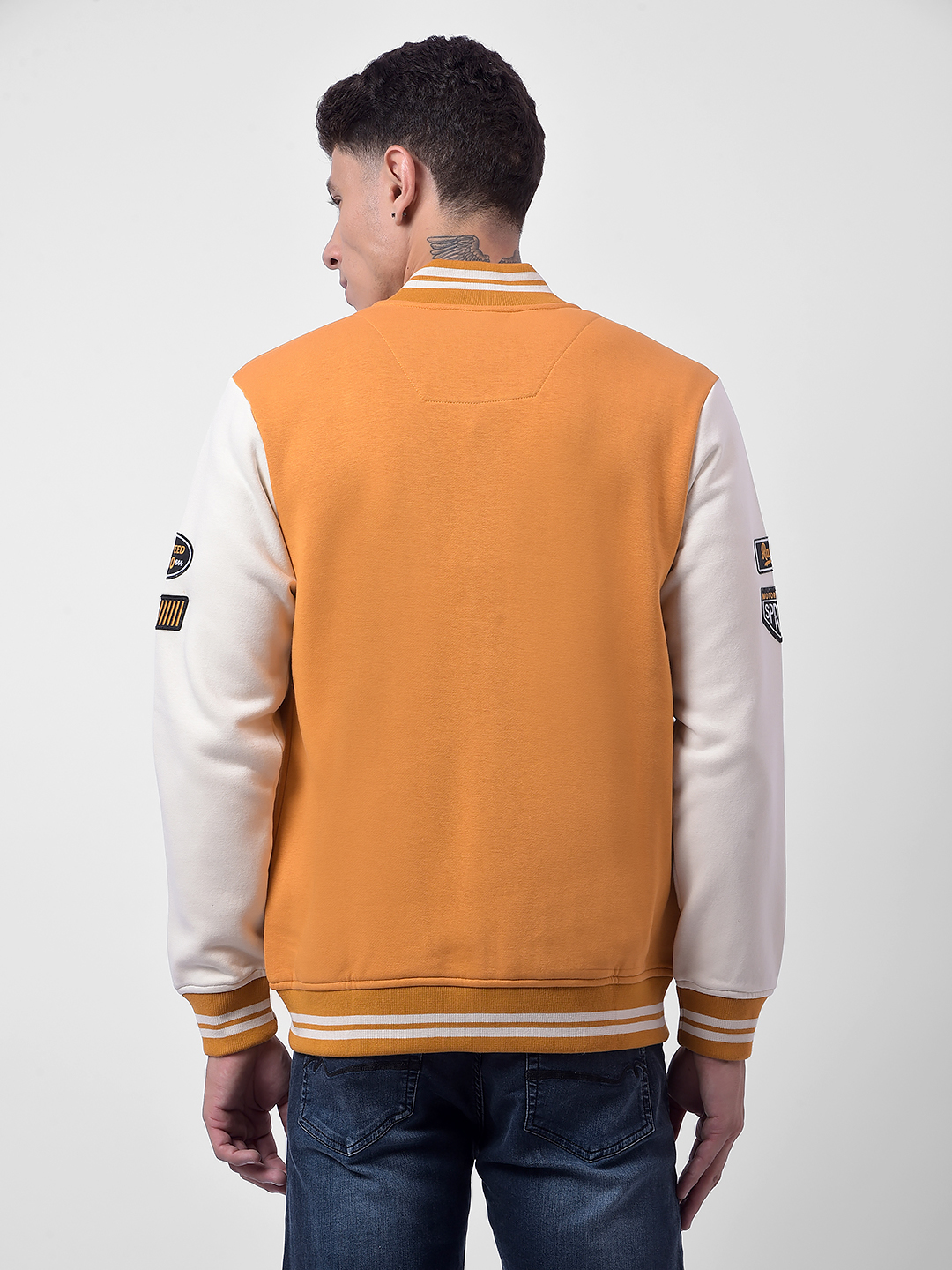 Numero Uno Men Orange Varsity Jacket